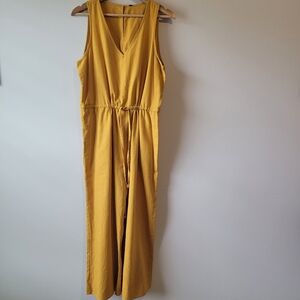 Drew mustard Yellow Mango sleeveless linen/rayon blend jumpsuit size medium